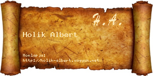 Holik Albert névjegykártya